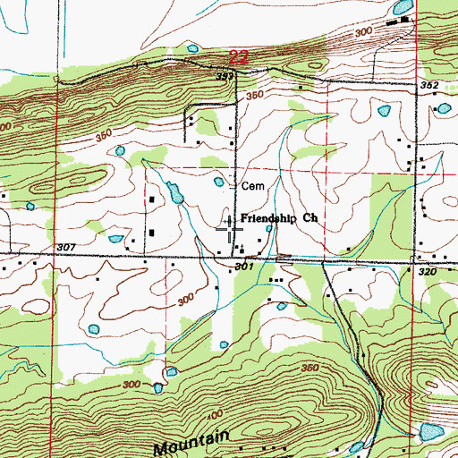 Topographic Map of Friendship School (historical), AR