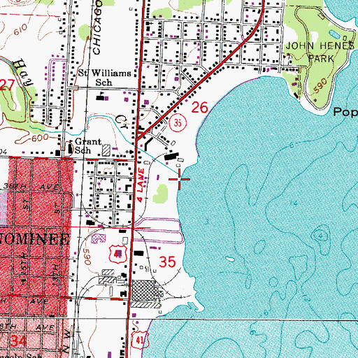Topographic Map of Hay Creek, MI