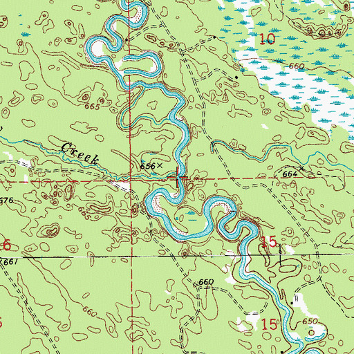 Topographic Map of Hay Meadow Creek, MI