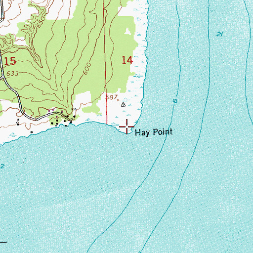 Topographic Map of Hay Point, MI