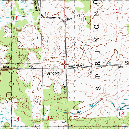 Topographic Map of Hayden School, MI