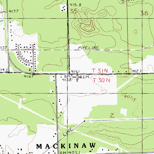 Topographic Map of Hayes Cemetery, MI