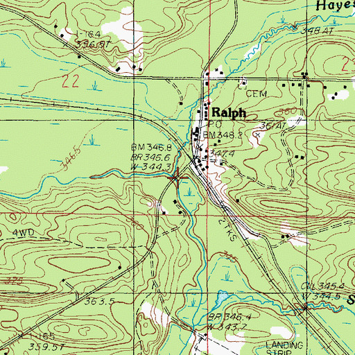 Topographic Map of Hayes Creek, MI