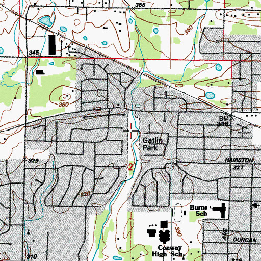Topographic Map of Gatlin Park, AR