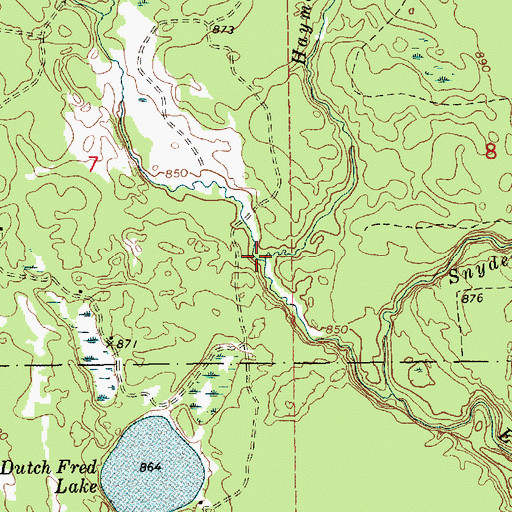 Topographic Map of Haymeadow Creek, MI