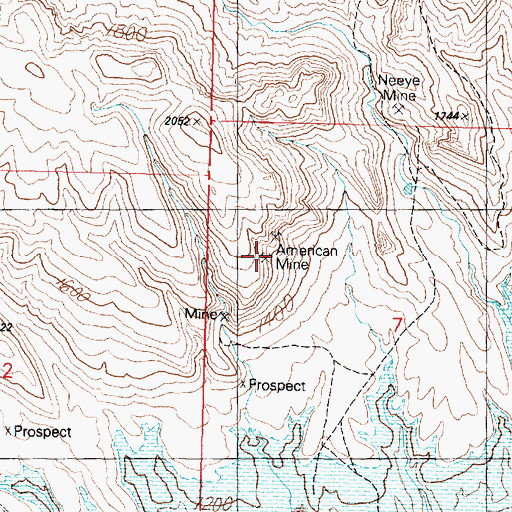 Topographic Map of American Mine, AZ