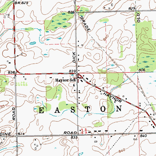 Topographic Map of Haynor School, MI