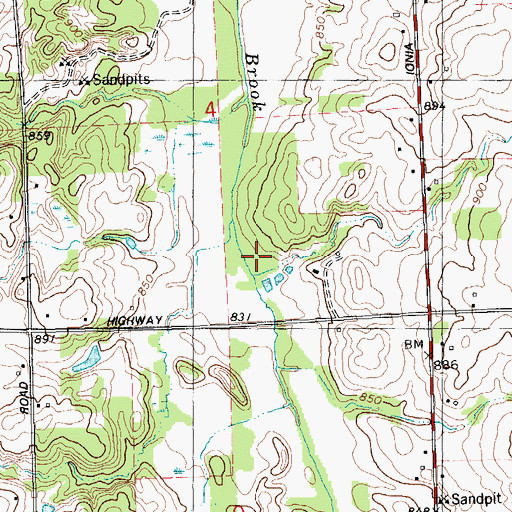 Topographic Map of Hayon Creek, MI