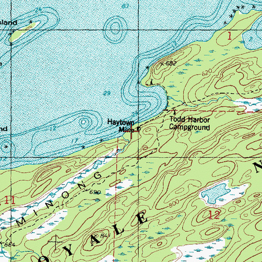 Topographic Map of Haytown Mine, MI