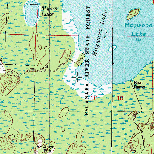 Topographic Map of Hayward Creek, MI