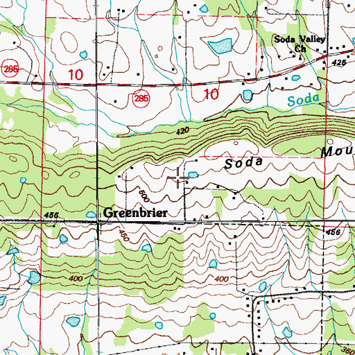 Topographic Map of Glover School (historical), AR