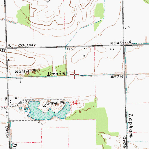 Topographic Map of Hayworth Drain, MI