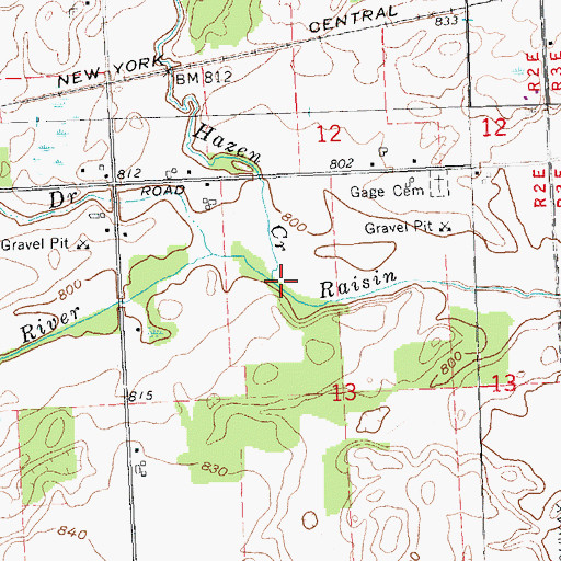 Topographic Map of Hazen Creek, MI
