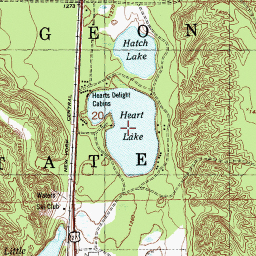 Topographic Map of Heart Lake, MI
