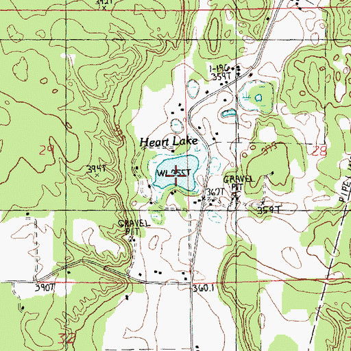Topographic Map of Heart Lake, MI