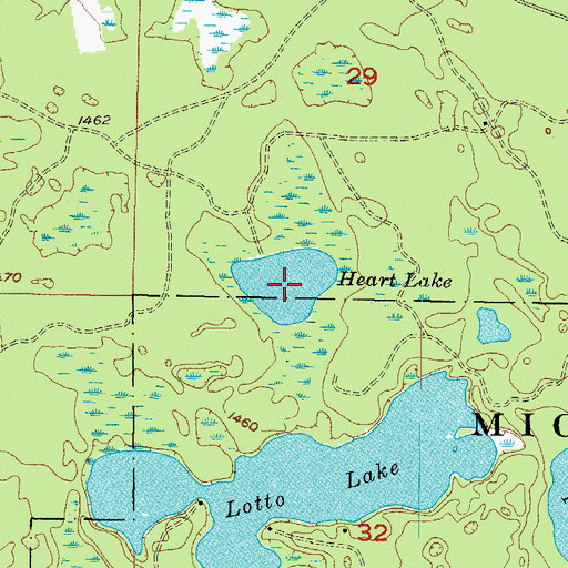 Topographic Map of Heart Lake, MI
