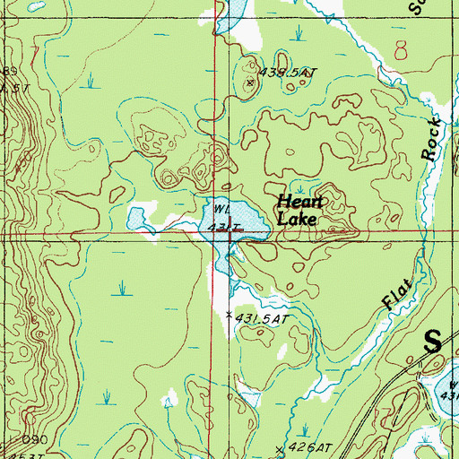Topographic Map of Heart Lake, MI