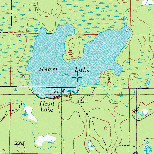 Topographic Map of Heart Lake, MI