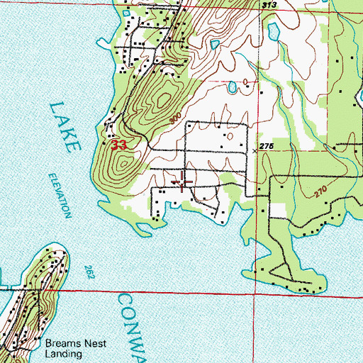 Topographic Map of Gold Lake Estates, AR