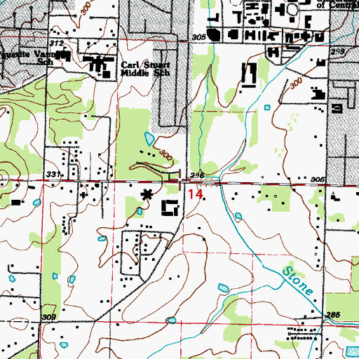 Topographic Map of Grace of God Full Gospel Church, AR