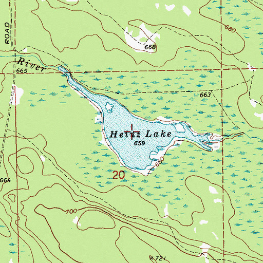 Topographic Map of Heinz Lake, MI
