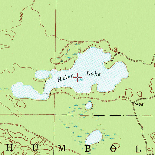 Topographic Map of Helen Lake, MI