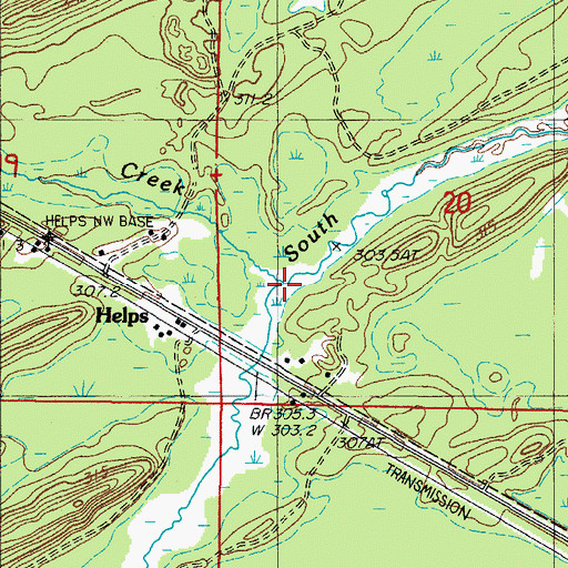 Topographic Map of Helps Creek, MI