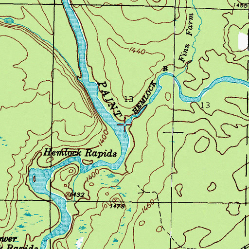 Topographic Map of Hemlock River, MI