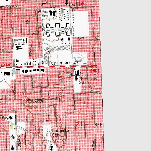 Topographic Map of Hemmeter School, MI