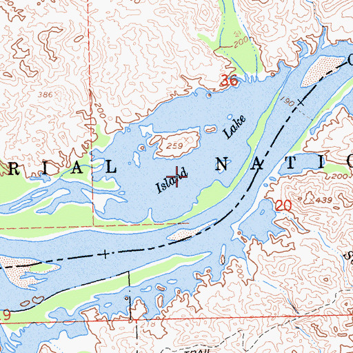 Topographic Map of Island Lake, AZ