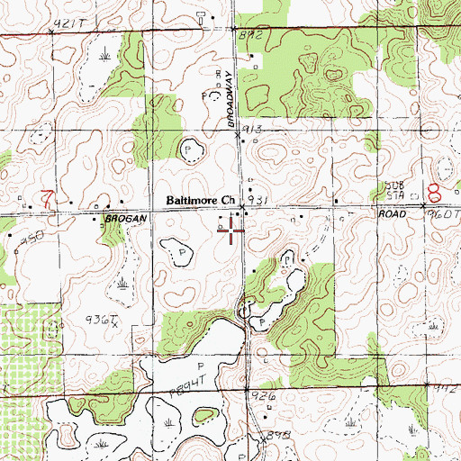 Topographic Map of Hendershott School, MI