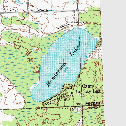 Topographic Map of Henderson Lake, MI