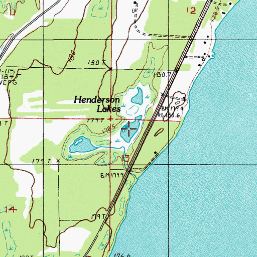 Topographic Map of Henderson Lakes, MI