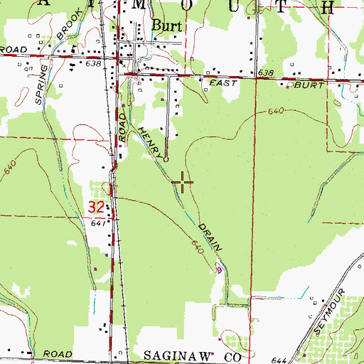 Topographic Map of Henry Drain, MI