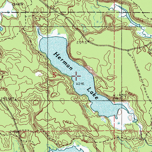 Topographic Map of Herman Lake, MI