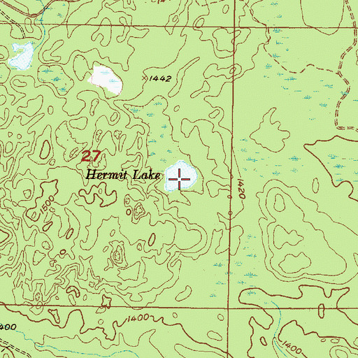 Topographic Map of Hermit Lake, MI