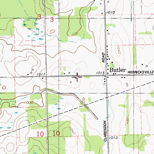 Topographic Map of Herricksuille School, MI