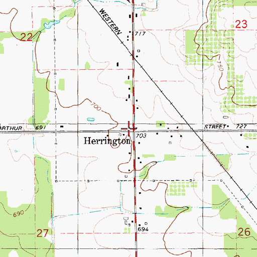 Topographic Map of Herrington, MI