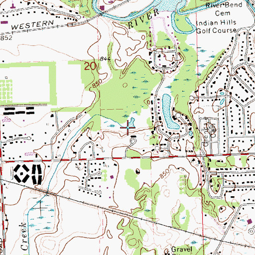 Topographic Map of Herron Creek, MI