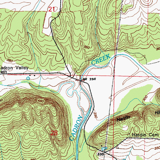 Topographic Map of Hardin Bridge, AR