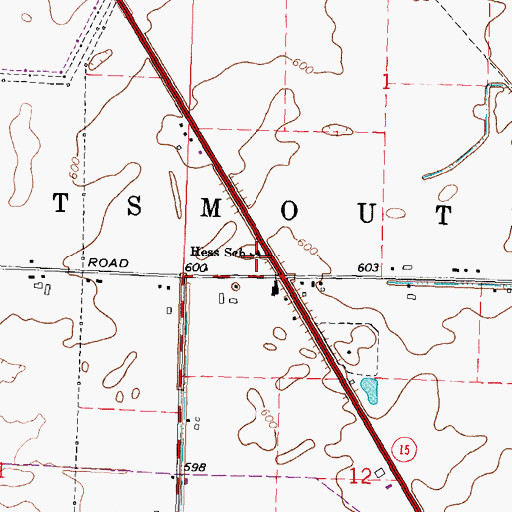 Topographic Map of Hess School, MI