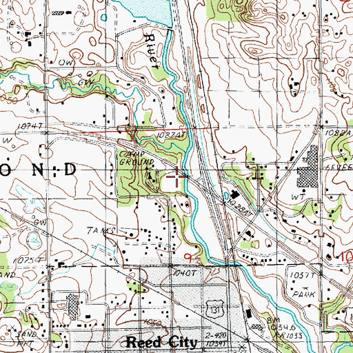 Topographic Map of Hewitt Creek, MI