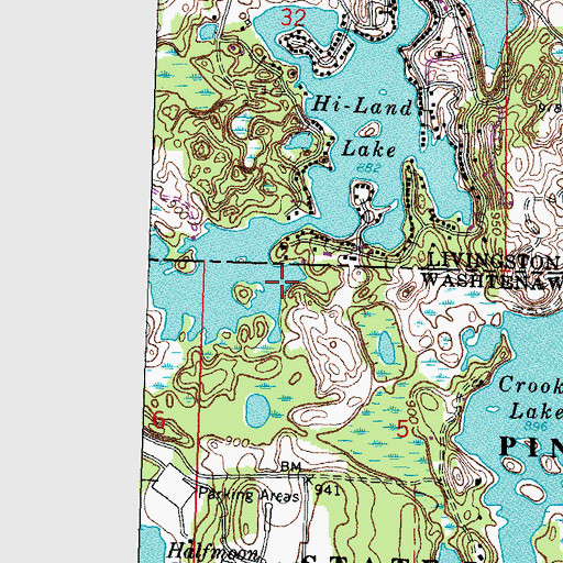 Topographic Map of Hi-Land Lake, MI