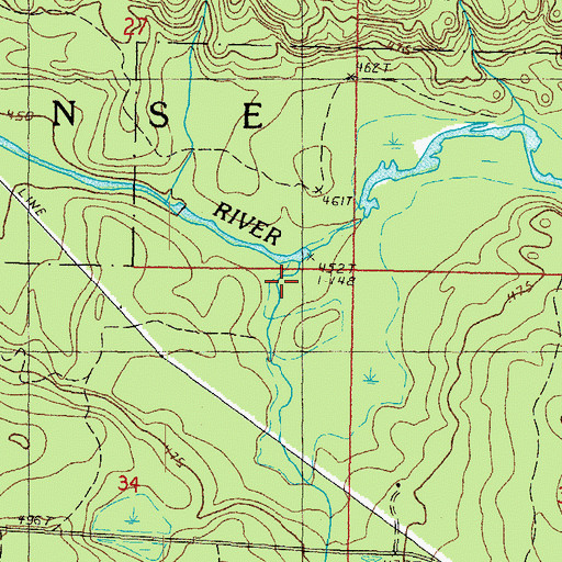 Topographic Map of Hickey Creek, MI