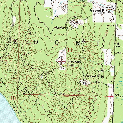 Topographic Map of Hickey Hill, MI