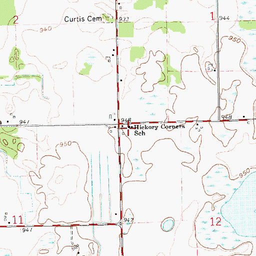 Topographic Map of Hickory Corners School, MI