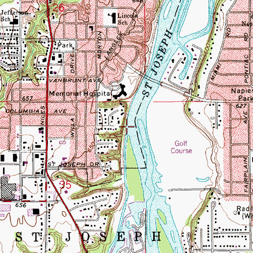Topographic Map of Hickory Creek, MI
