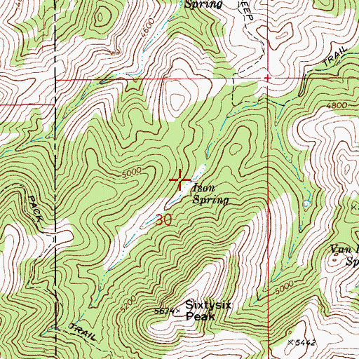 Topographic Map of Ison Spring, AZ