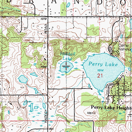 Topographic Map of Hidden Lake, MI