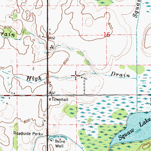 Topographic Map of High Drain, MI